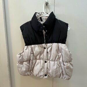 H&M Black and Cream Puffer Vest